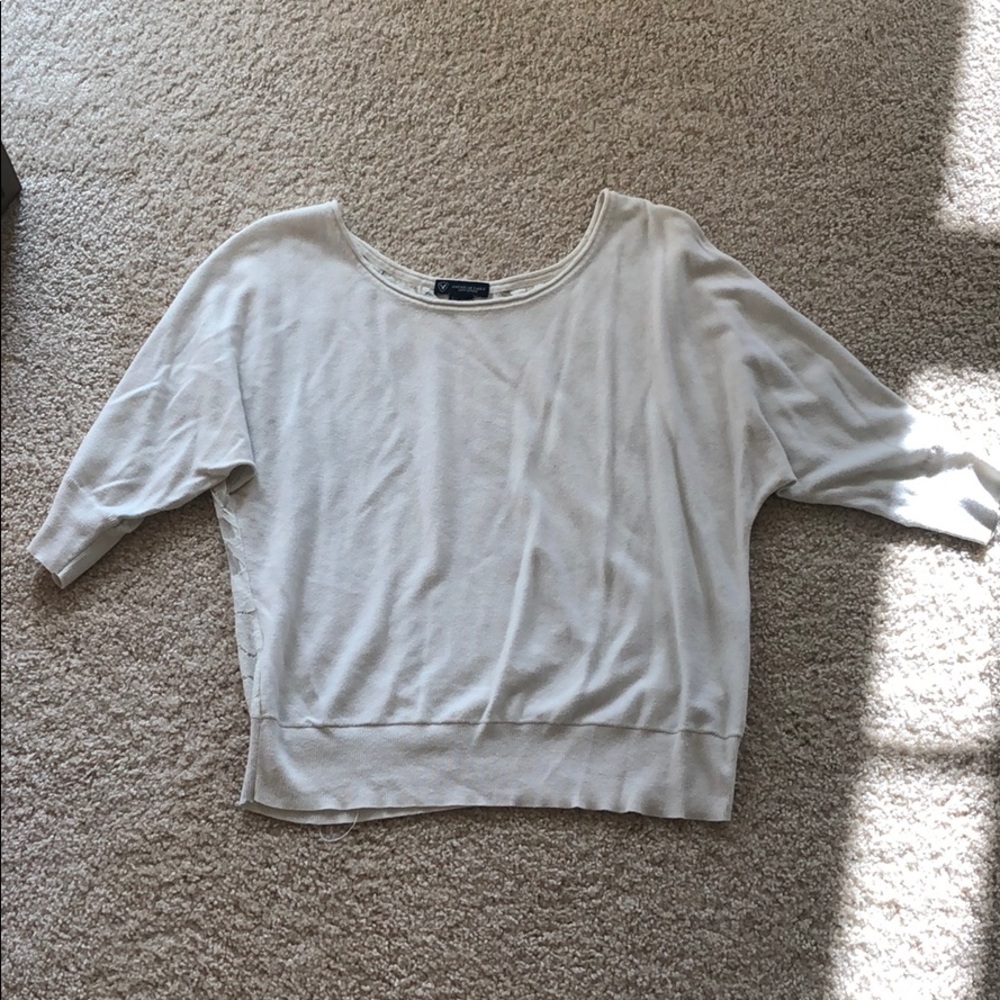 Lace Back 3/4 Sleeve Sweatshirt